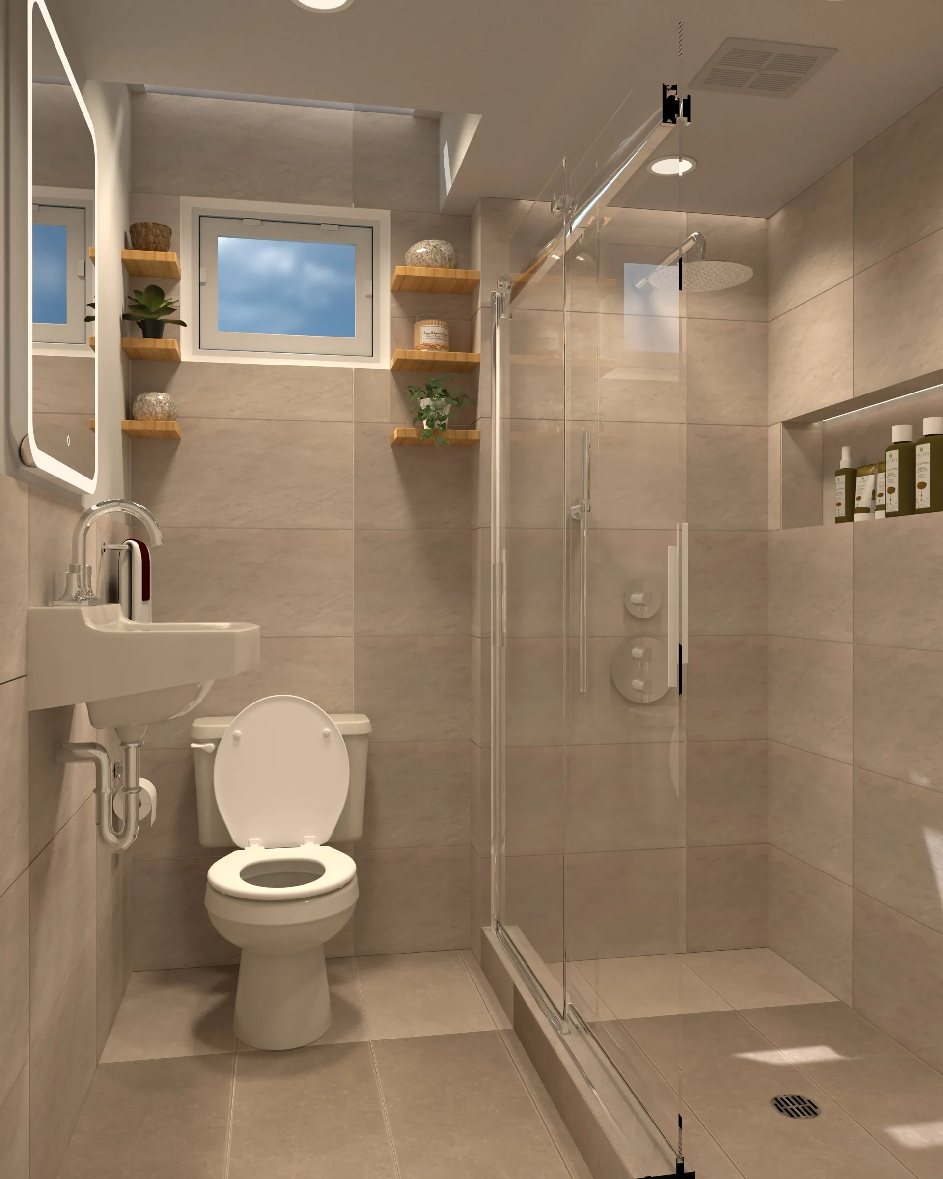 Photorealistic interior rendering of a moody dark-toned library lounge